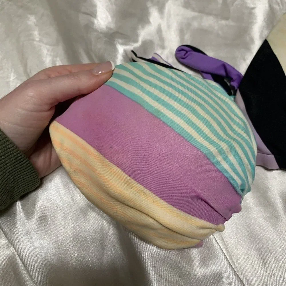 B Swim Pink Black Purple Yellow Push Up Bikini Top Small - Picture 5 of 7